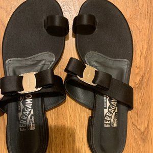 Black Womens Ferragamo Sandals